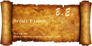Bródi Elemér névjegykártya